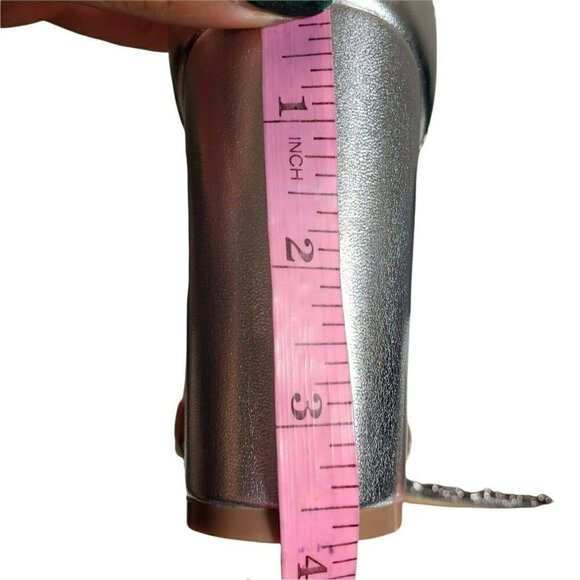 Jewel Badgley Mischka Silver Embellished T Strap Open Toe Evening Sandals Size 8 - Picture 11 of 12